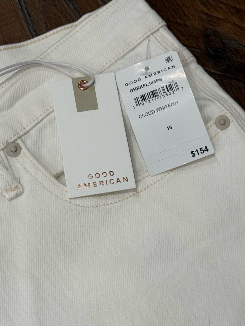 Good American Cloud White High-Rise Jeans